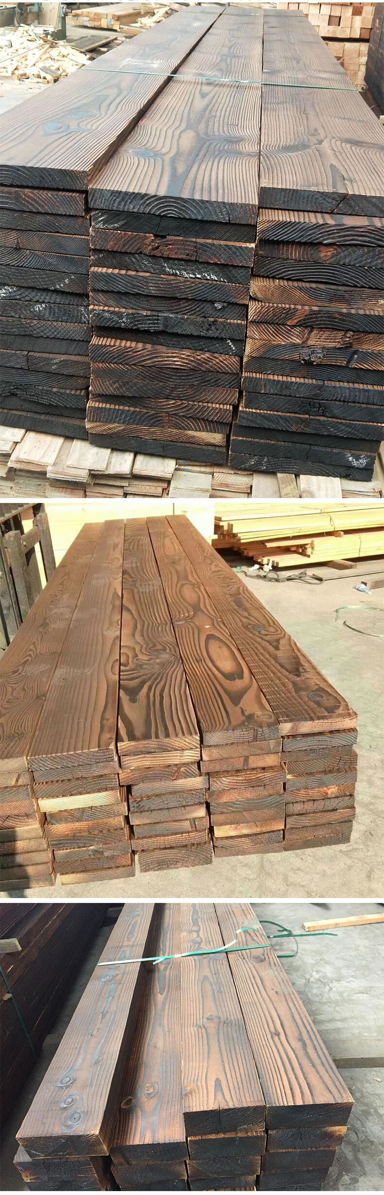 碳化木板宽板楼梯踏步板防腐木板火烧实木大板户外地板吧台板隔板200x