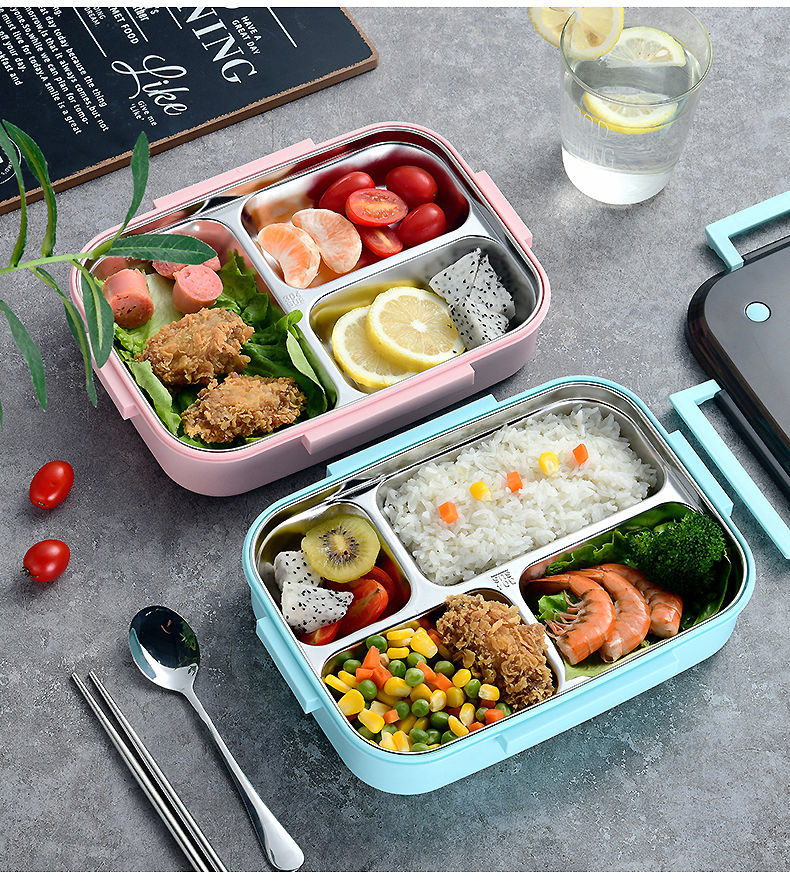 微壹起加大容量304便当盒上班族不锈钢保温饭盒微波炉快餐盒学生女