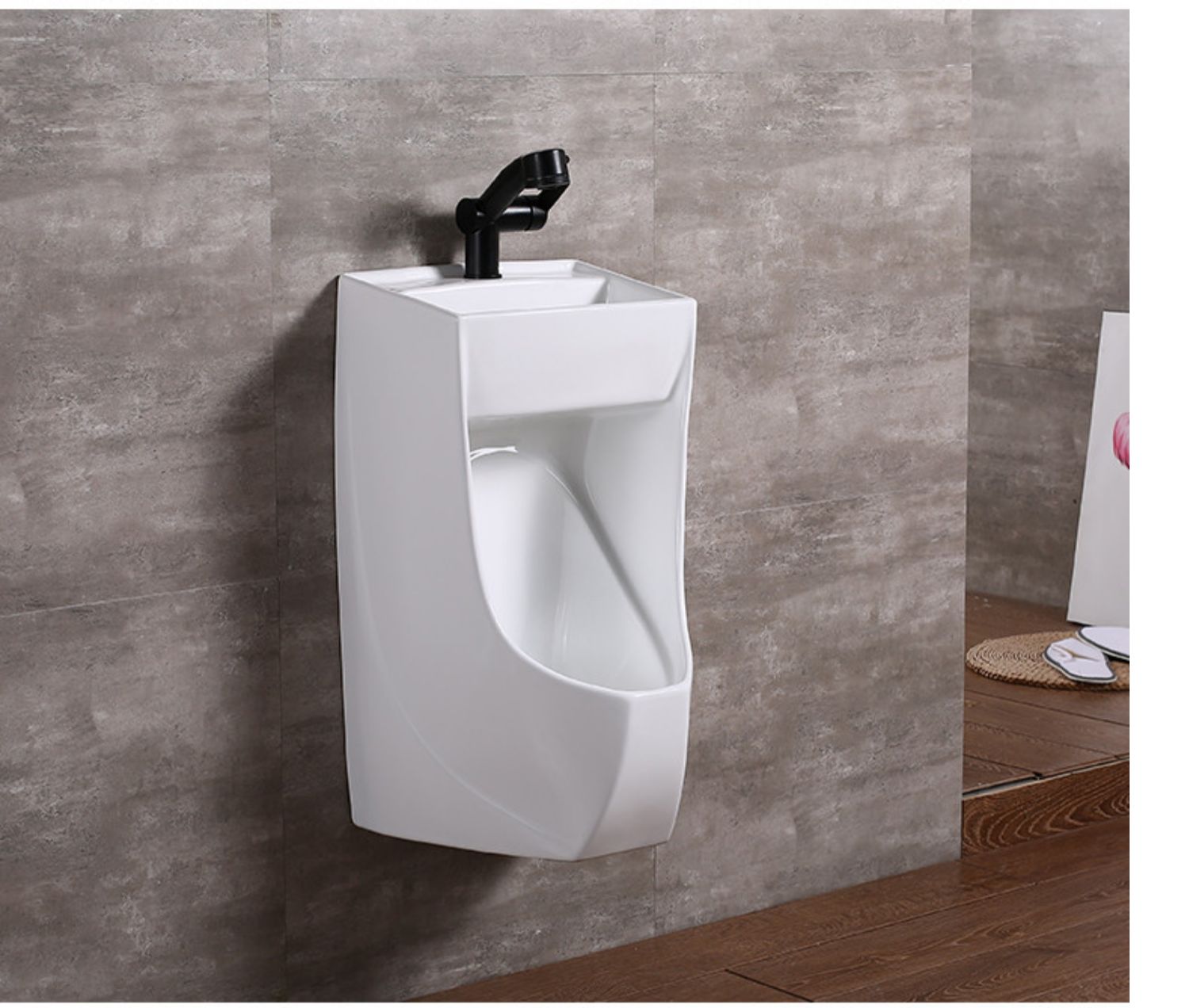 toto家用陶瓷小便池小户型带洗手盆节水小便器挂墙式防溅小便斗