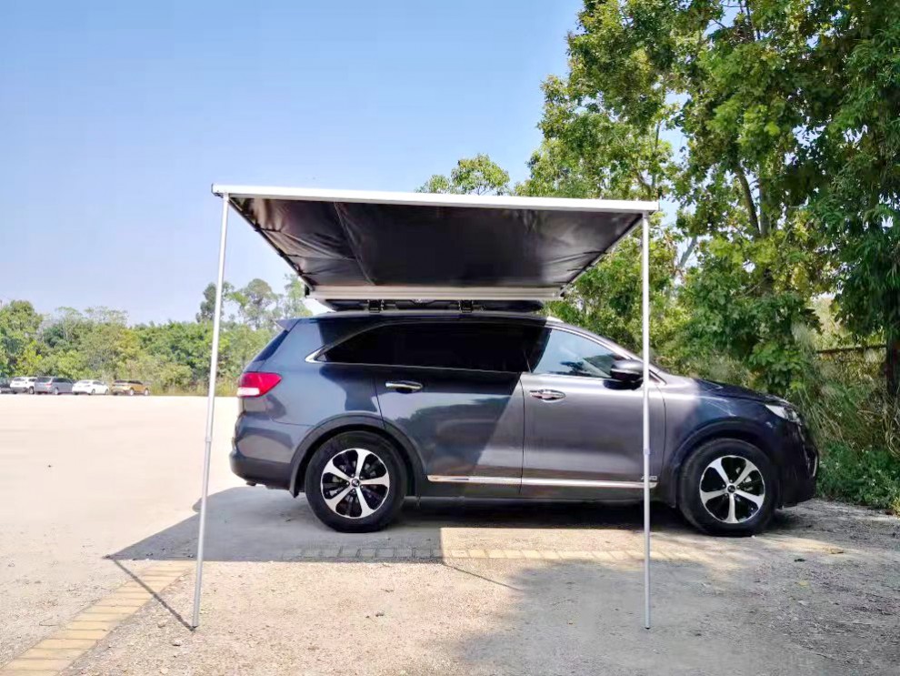 汽车边幕铝合金外壳车边帐篷天幕侧账侧边遮阳棚户外自驾游防嗮涂黑布