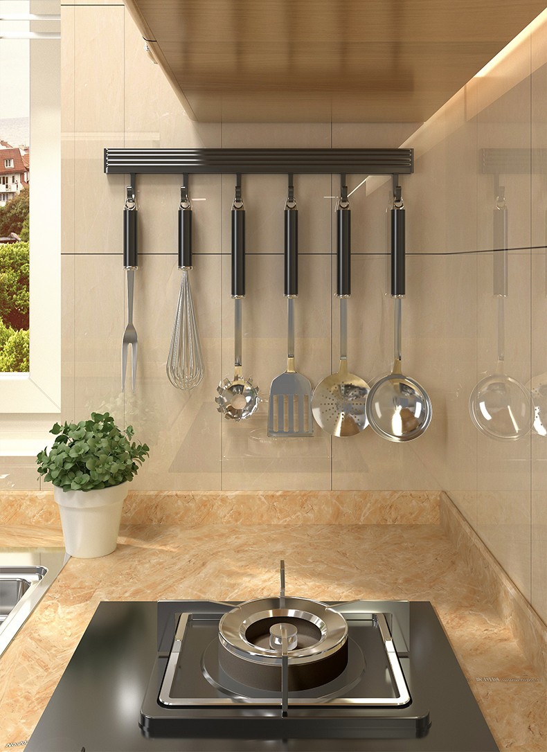 尔沫em厨房挂钩壁挂式免打孔多功能墙壁挂架家用厨具用品刀架收纳