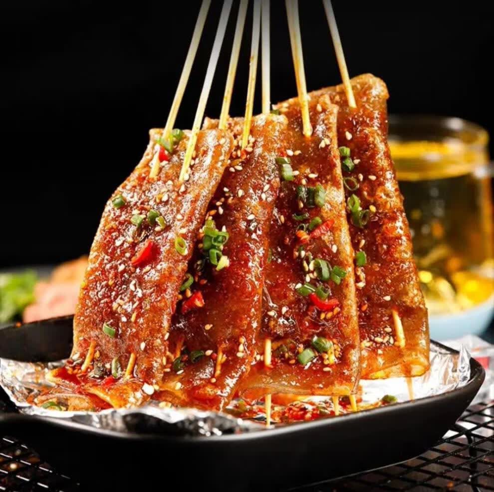 烧烤专用整张鲜苕皮140g/袋家用商用小张大张烤苕皮批发 14*19大烧烤