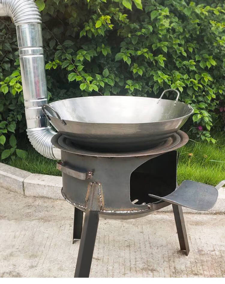 木柴烤火炉 柴火灶家用农村柴火炉户外便携钢板大口做饭锅台节能野营