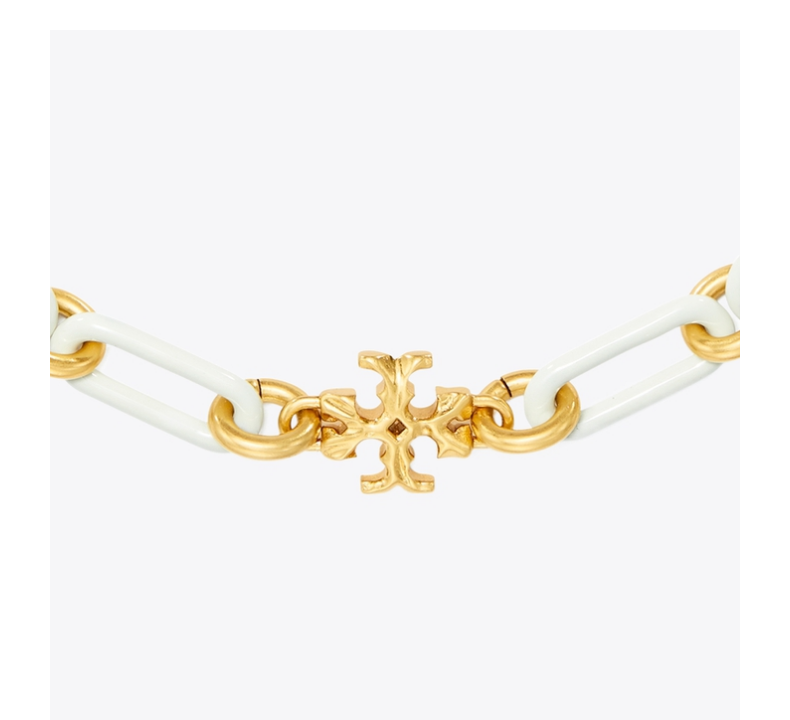 6期免息toryburch汤丽柏琦roxanne链式短款项链84965轧制金黑色001