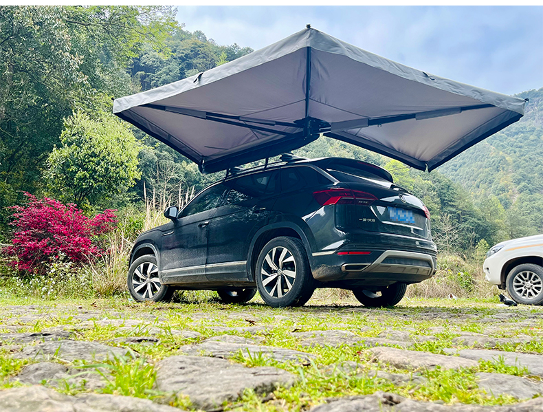 汽车天幕270度扇形车边侧帐篷户外自驾游野营速开遮阳棚suv汽车顶车载