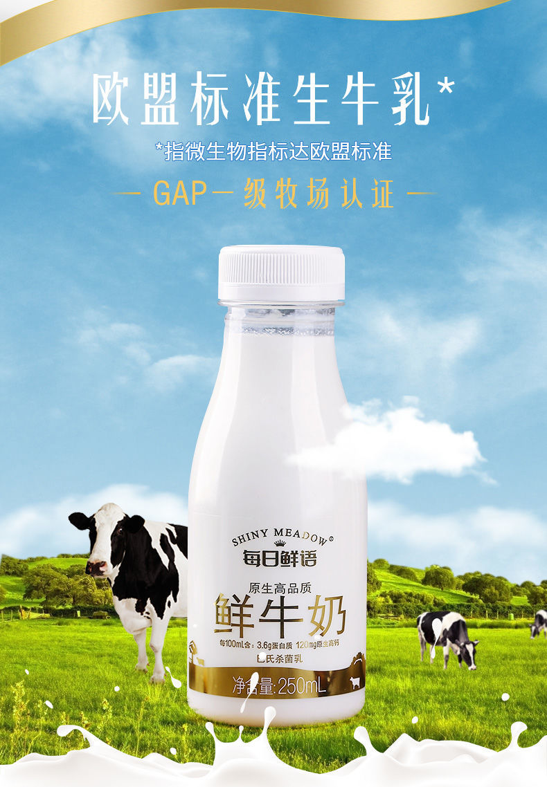 每日鲜语鲜牛奶每日鲜语巴氏鲜牛奶新鲜牧场牛奶整箱12瓶每日鲜鲜牛奶