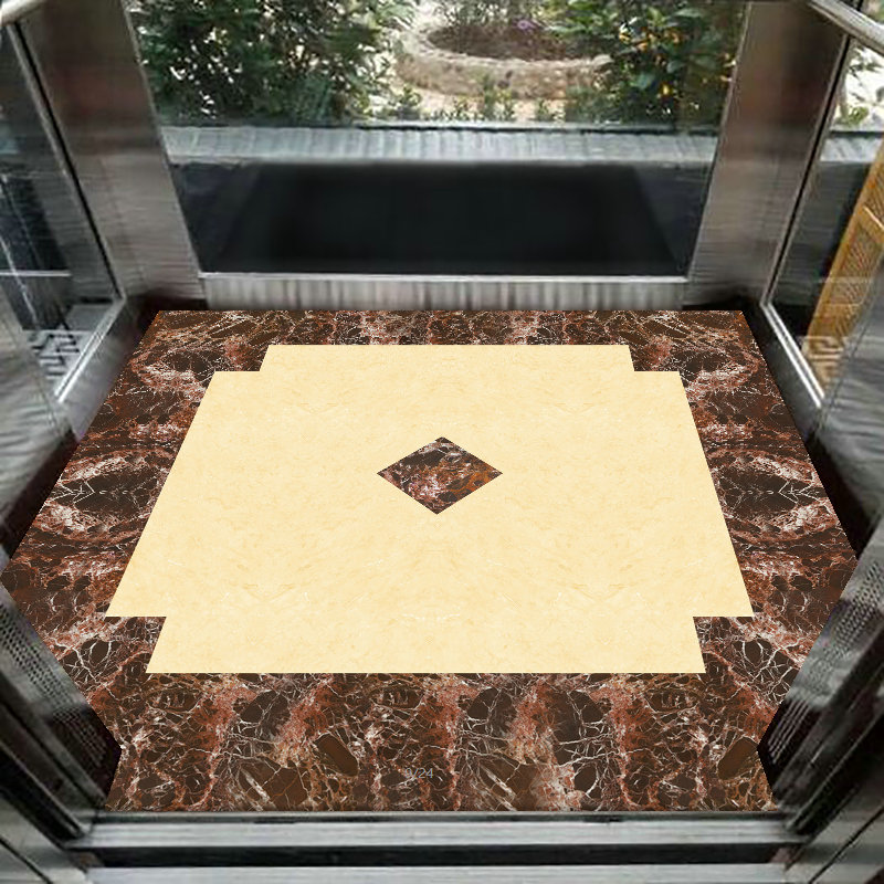 电梯地垫 pvc电梯阻燃耐磨仿大理石电梯轿厢地板地垫logo广告防水 图