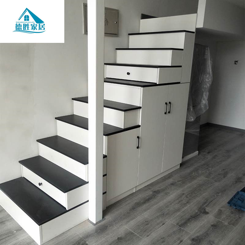 敏谭定制楼梯柜杂物储物柜斜角柜定制楼梯下异形储物柜斜角阁楼柜m2