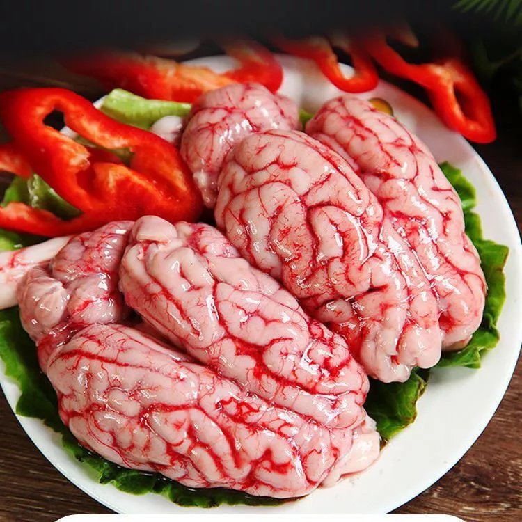 猪脑花批发新鲜猪骨髓冷冻冰鲜猪脑子生猪脑对脑火锅食材商用 2副新鲜