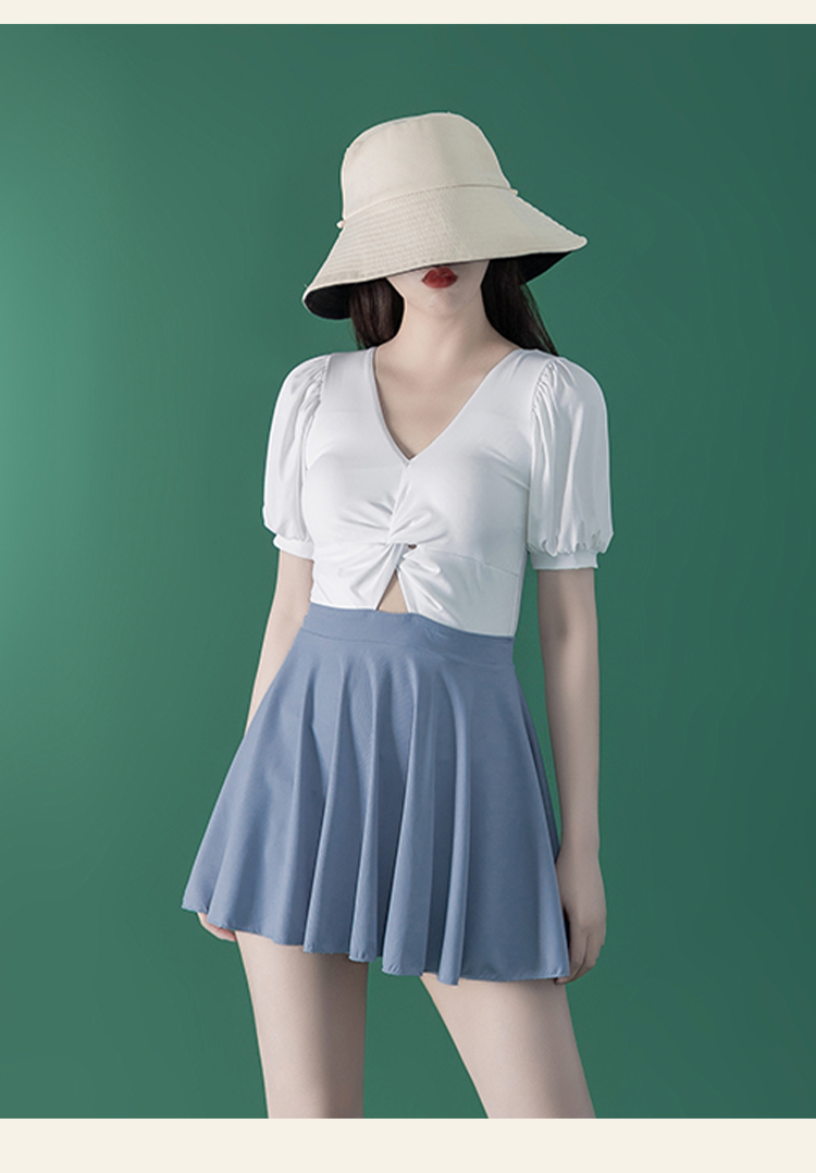 爱慕kj商场同款新款遮肚显瘦保守学生泡温泉海边夏连体泳衣女白色l