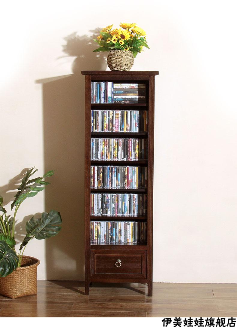 cd架碟片架杉桐cd架实木碟片收纳架dvd光盘整理整装木质欧美田园影碟