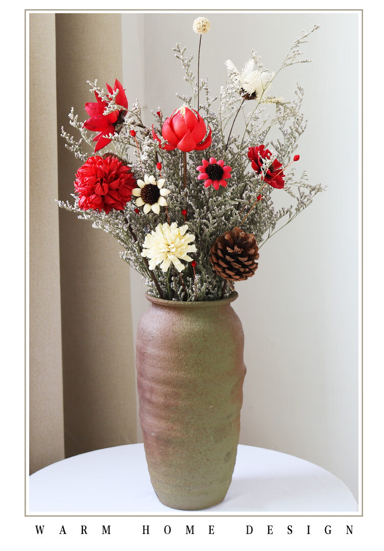 干花花束花摆件花瓶家居云南风干客厅摆设插花大束永生花干花套装4主