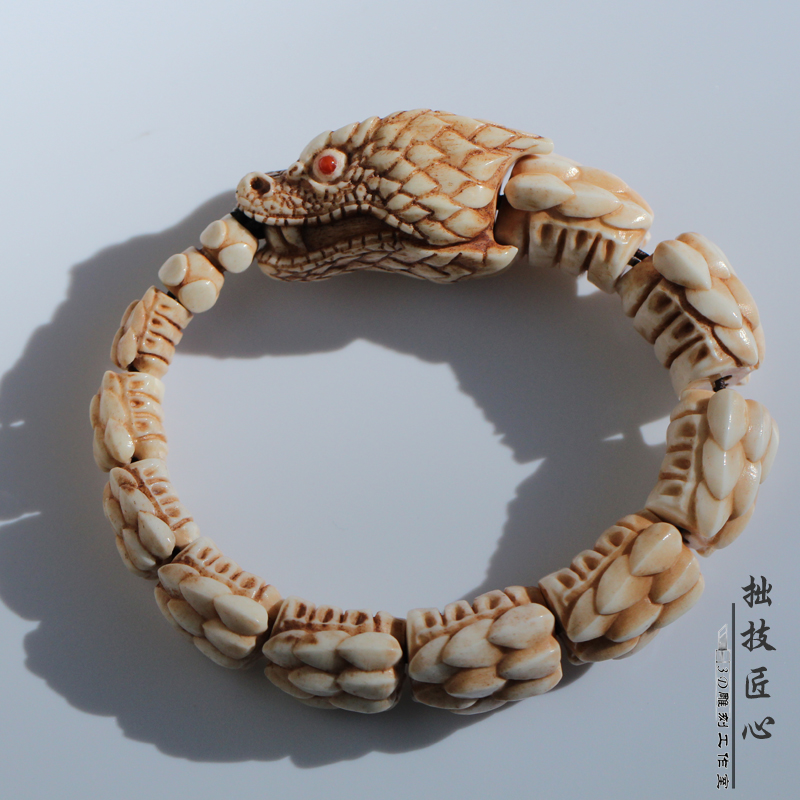 蛇骨质手链 手串 手持流行饰品配饰潮流男礼物 【鹿角蛇手串】【图片
