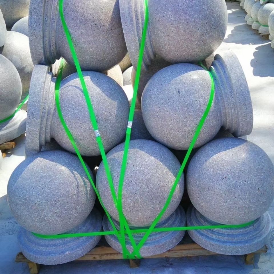 公园大理石球挡车石石球路障圆石球花岗岩石头球阻车球隔离石大理石