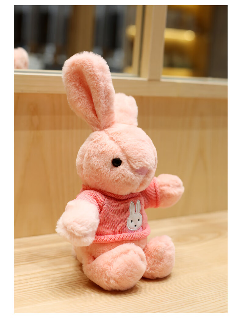 兔玩偶小兔兔毛绒玩具安抚兔布娃娃送女友生日礼物 蓝色毛衣(蓝兔) 50