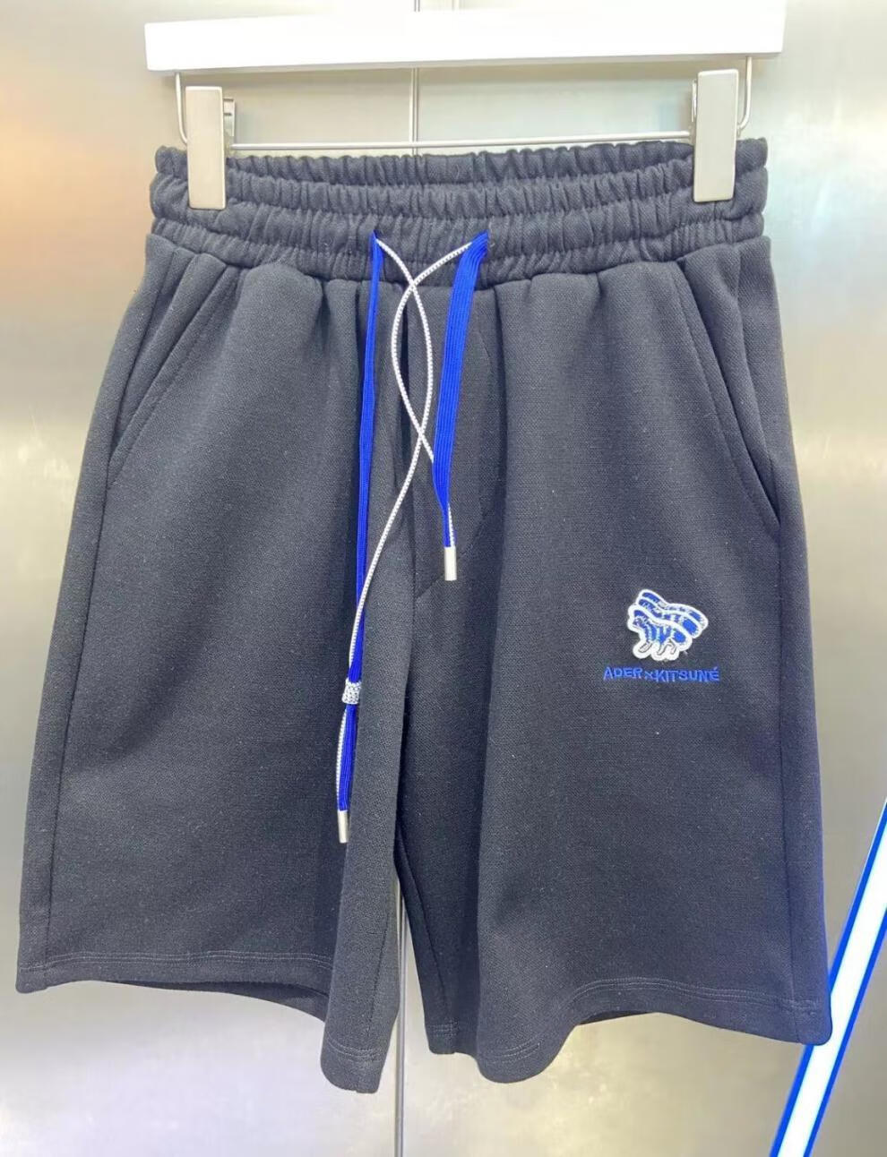 ader官方旗舰2022男女宽松百搭短裤狐狸刺绣休闲五分裤纯棉裤子 灰色