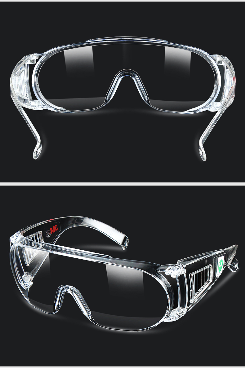 护目镜防风沙防尘防飞溅骑行透明平光防护眼镜网红款1611hc高清大视野