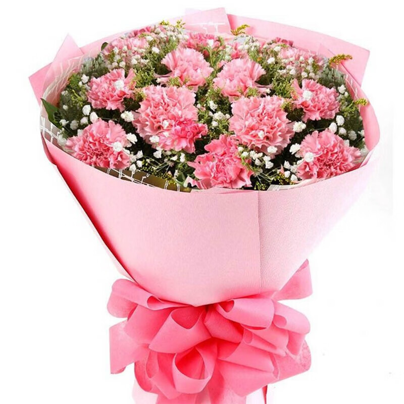 8妇女节康乃馨玫瑰花束礼盒同城黑龙江鹤岗市向阳工农南山兴安东山