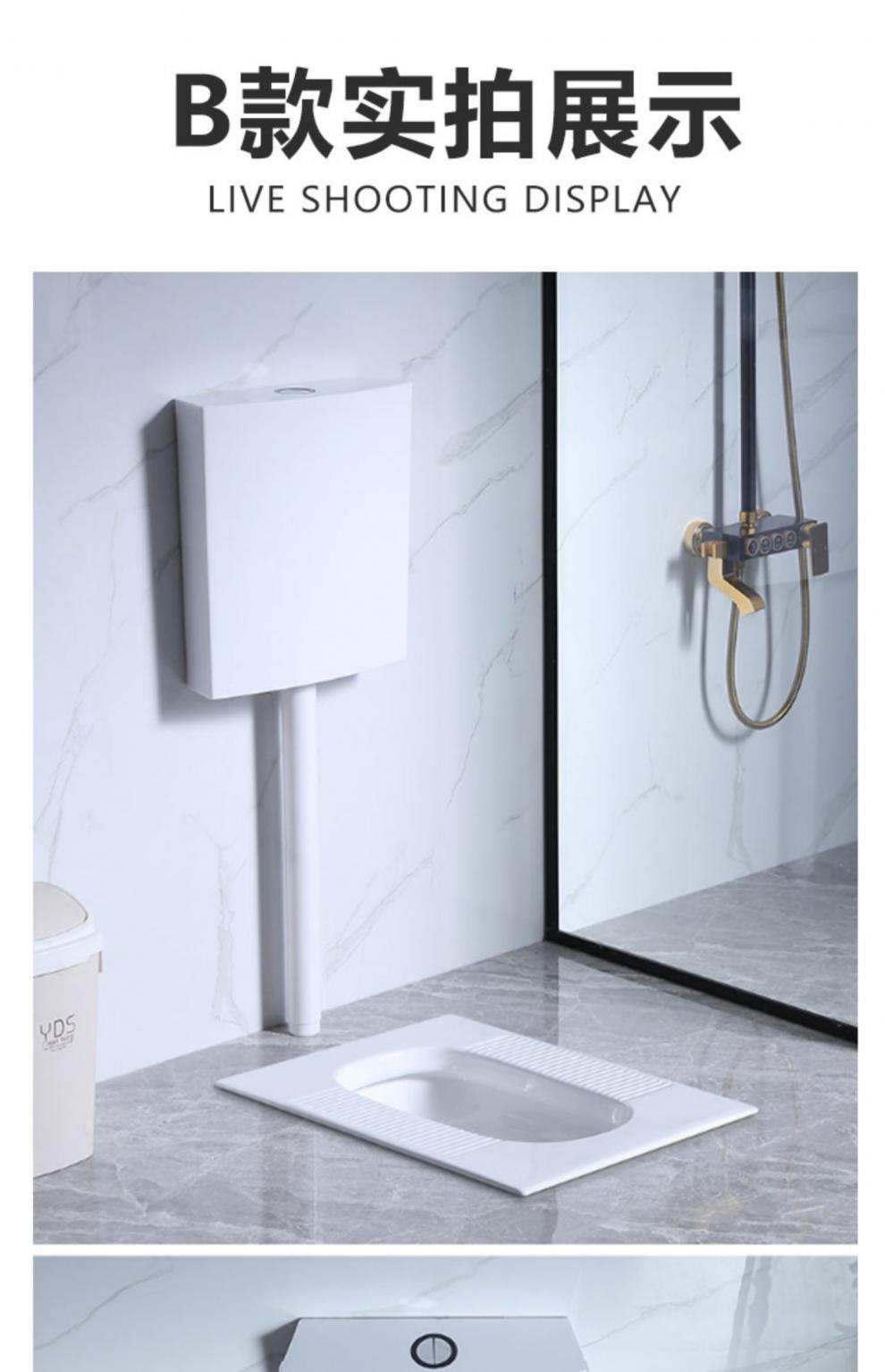 东鹏蹲便器家用蹲坑式冲水箱整套装防臭大便器工程酒店蹲厕便池 单购b