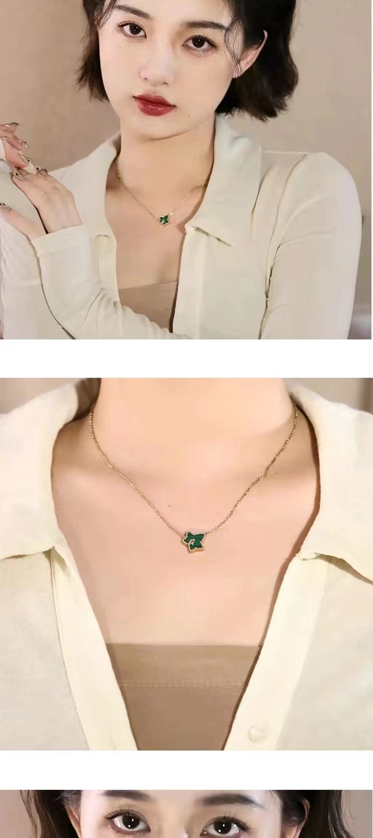 罗拉rose项链 lolarose常青藤项链女孔雀石白贝母小众锁骨链罗拉玫瑰