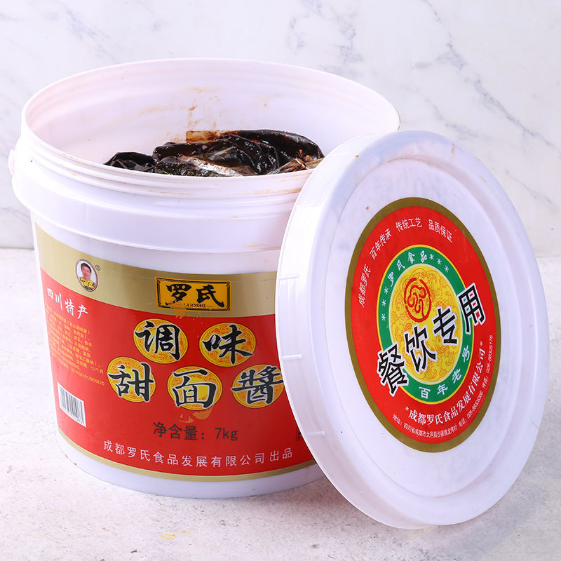 罗氏甜面酱7公斤大桶装炸酱面 煎饼烤鸭酒店饭店一桶多省 罗氏甜面酱
