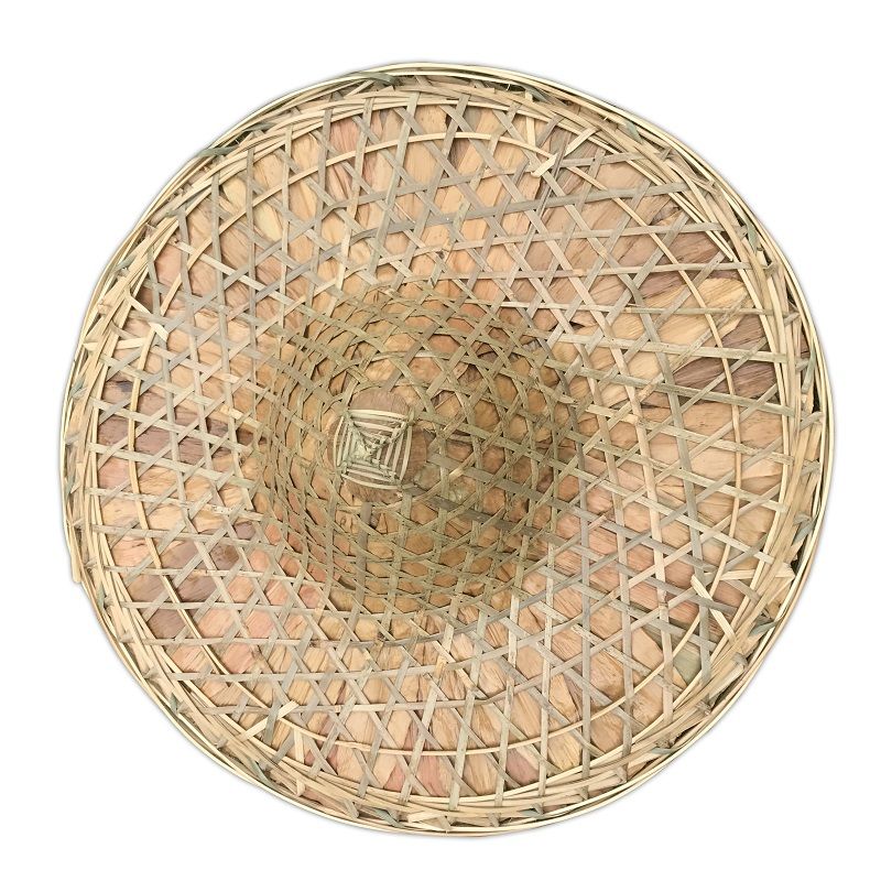 竹编草帽大号斗笠大檐尖顶雨晒遮阳草帽子手工竹编制品特色装饰农家