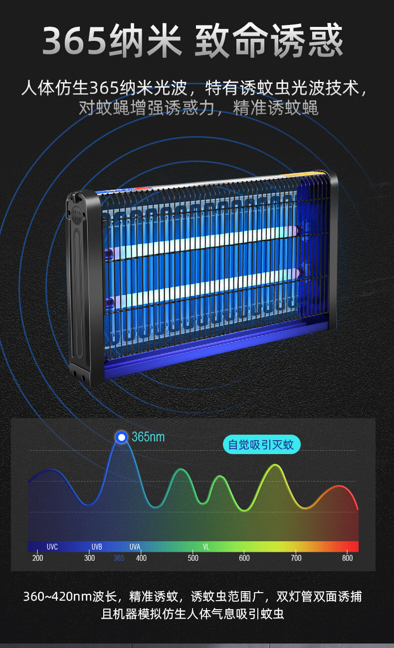 喜来乐灭蝇灯商用自动捕蝇虫诱灭器灭蝇消蚊电蚊蝇灯厨房光触媒灭蚊蝇