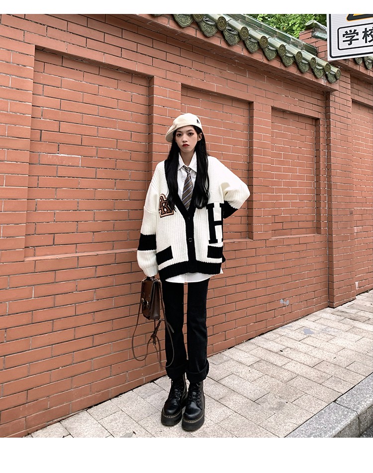 特价捡漏2021松本丧丧学院风针织开衫女早秋新款慵懒宽松复古毛衣外套