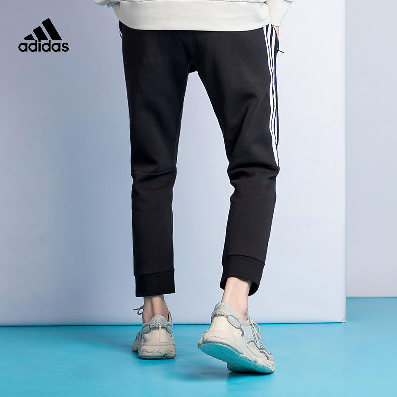 adidas阿迪达斯男裤夏季薄款运动裤休闲透气时尚舒适三条纹经典长裤子