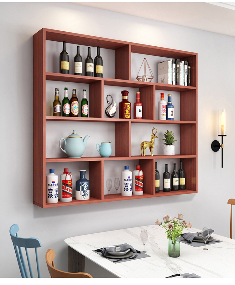 餐厅酒柜酒店专用酒架壁挂柜书架置物架墙上隔板装饰饭店多层酒柜80长