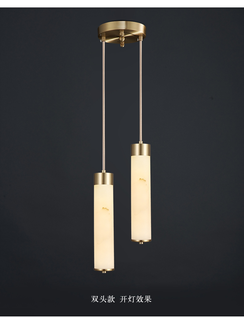 雷士照明旗舰同款简约轻奢全铜长线小吊灯卧室床头灯新中式别墅吧台