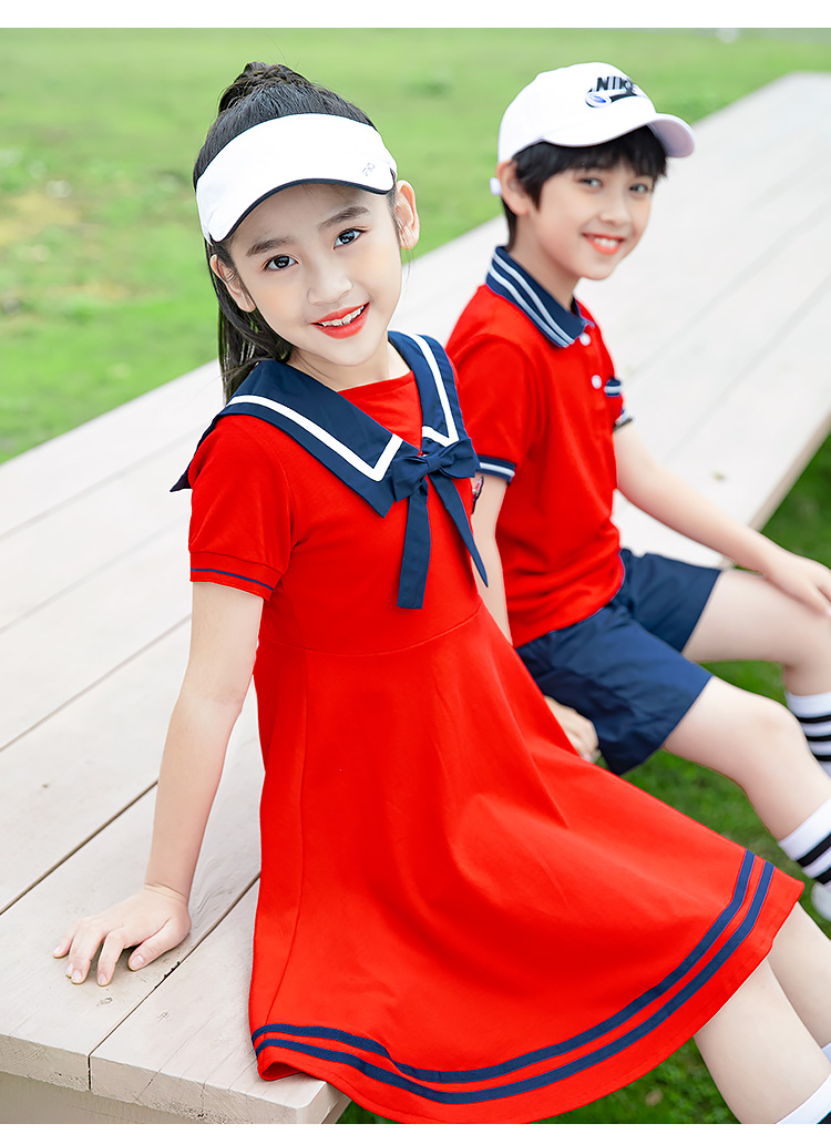 幼儿园园服夏装小学生校服儿童夏季班服学院风短袖套装毕业照服装高