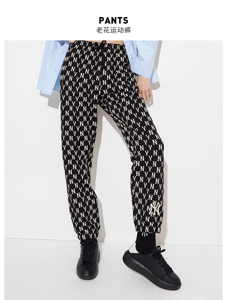 mlb官方男女运动裤复古老花休闲宽松束脚长裤22年春季新款3atpm012150