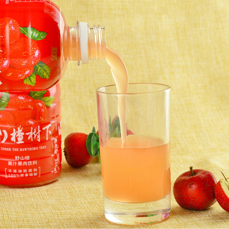 山楂树下山楂果汁果肉饮料350ml6瓶12瓶15瓶整箱可选新日期15瓶整箱