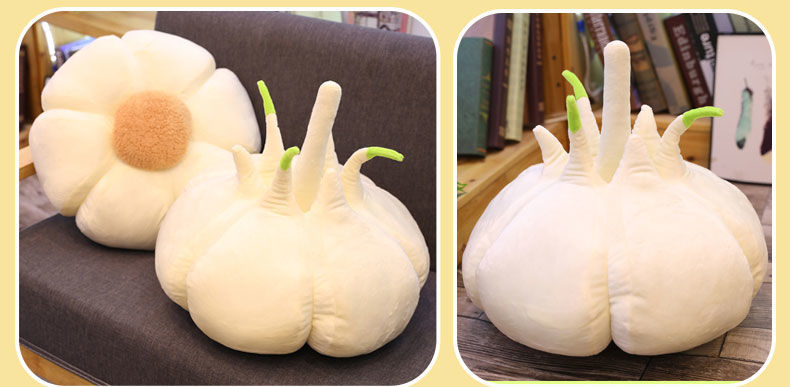 京智造 可爱卡通创意蔬菜抱枕仿真大蒜头毛绒玩具公仔布娃娃玩偶生日