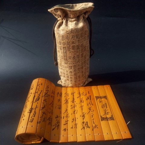 兵法竹简 竹简书卷竹编空白弟子规孙子兵法书卷道具三十六计复古书书