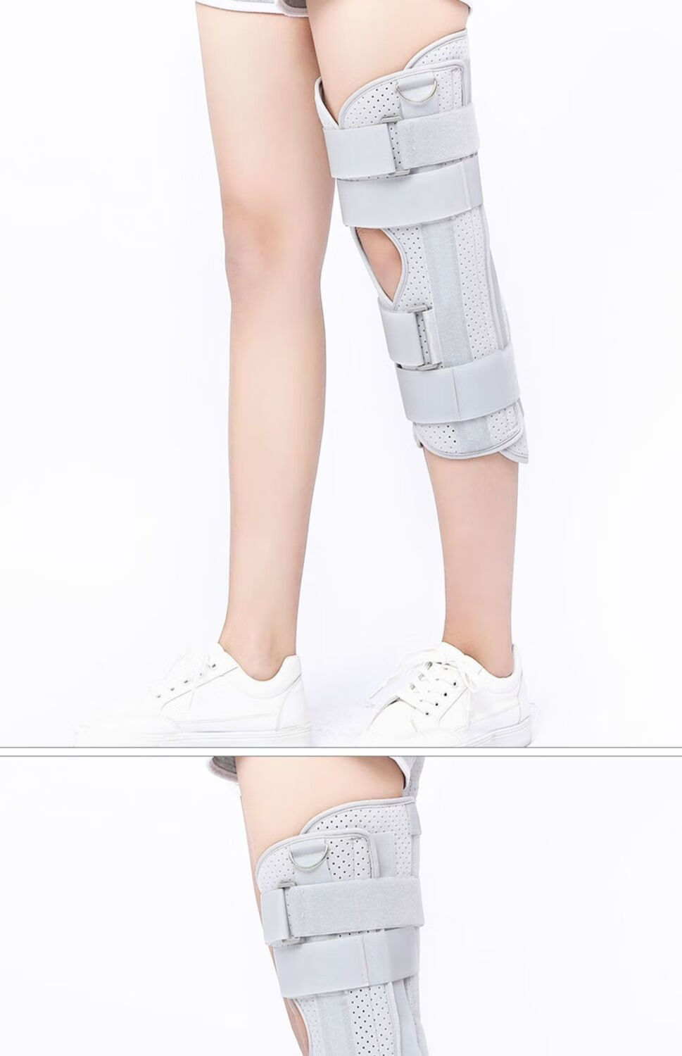 妙灵安膝关节固定支具膝盖髌骨骨折夹板腿部护具下肢支架半月板康复