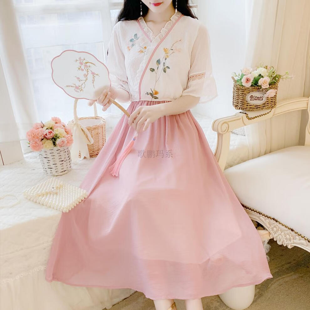 高中女生汉服初中生女女115女孩可爱14中学生连衣裙夏季仙女裙古装