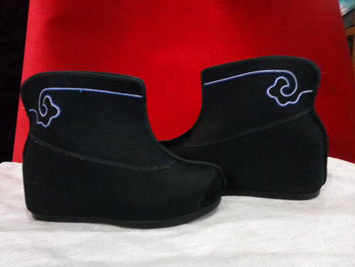 道士鞋平底内增高古装戏剧京剧戏曲平底快靴武生小兵鞋子道士复古风男