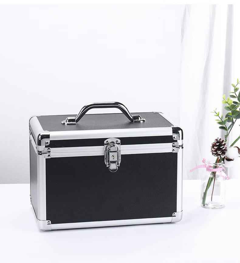 足疗手提工具箱采耳按摩技师上钟足浴师美容院收纳盒化妆箱小号米色