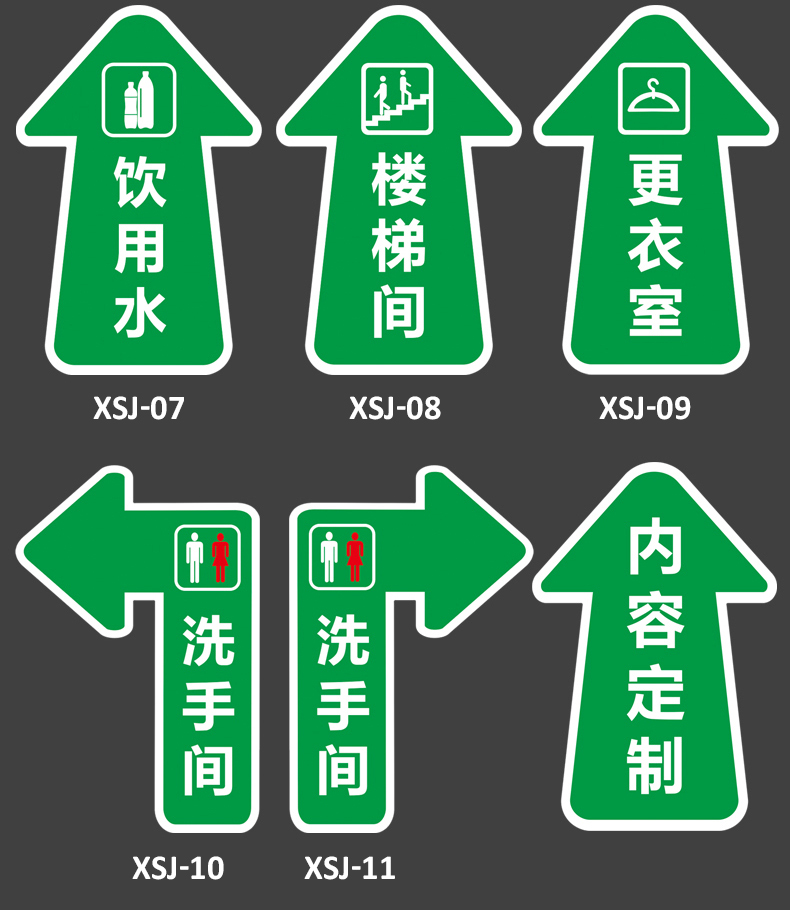 地贴斜纹耐磨pvc指示牌商场地面方向指引指路指示提示标示贴定做订
