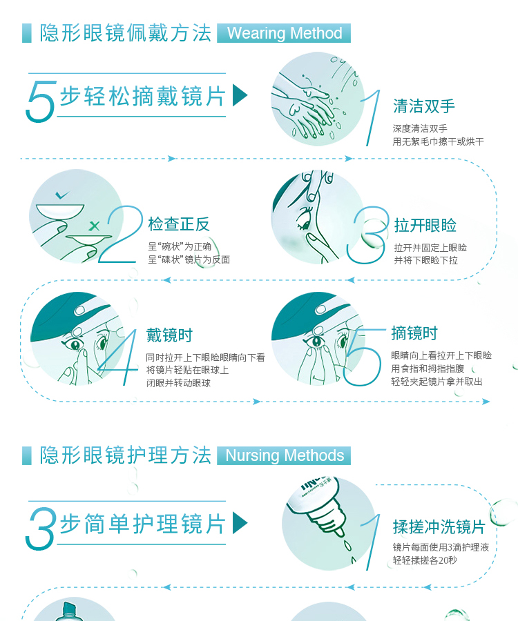 【亿元舒】博士伦隐形眼镜 硅水凝胶 纯视日夜 连续佩戴型 月抛6片装