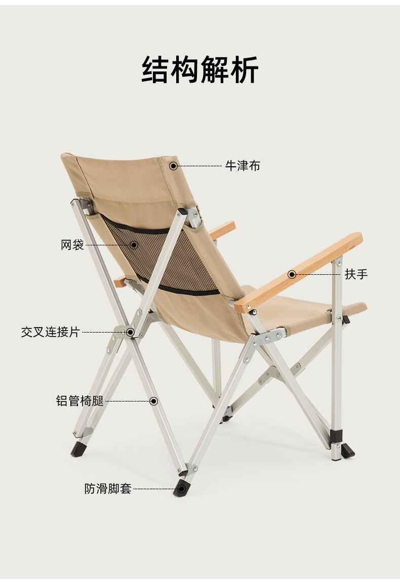 骆驼户外折叠椅铝合金轻便携小马扎凳午休扶手靠背躺椅休闲钓鱼凳子a1