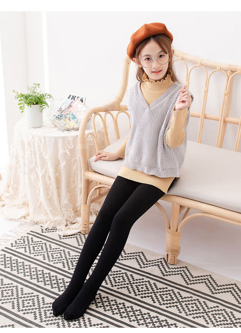 秋冬款外穿不起球不褪色加厚女童连裤袜舞蹈袜子白色连体袜2022秋冬季