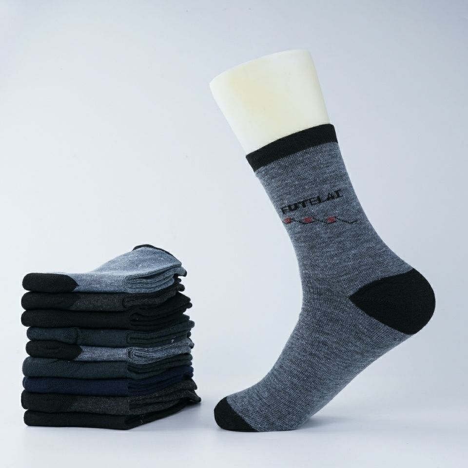 伍适wushi510双袜子男长筒秋冬四季大集中筒高帮棉袜便宜厚款袜子爸爸
