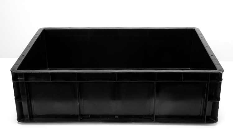 禾佳成周转箱带盖周转箱长方形塑料元件盒子方盘黑色物流箱龟缸过滤