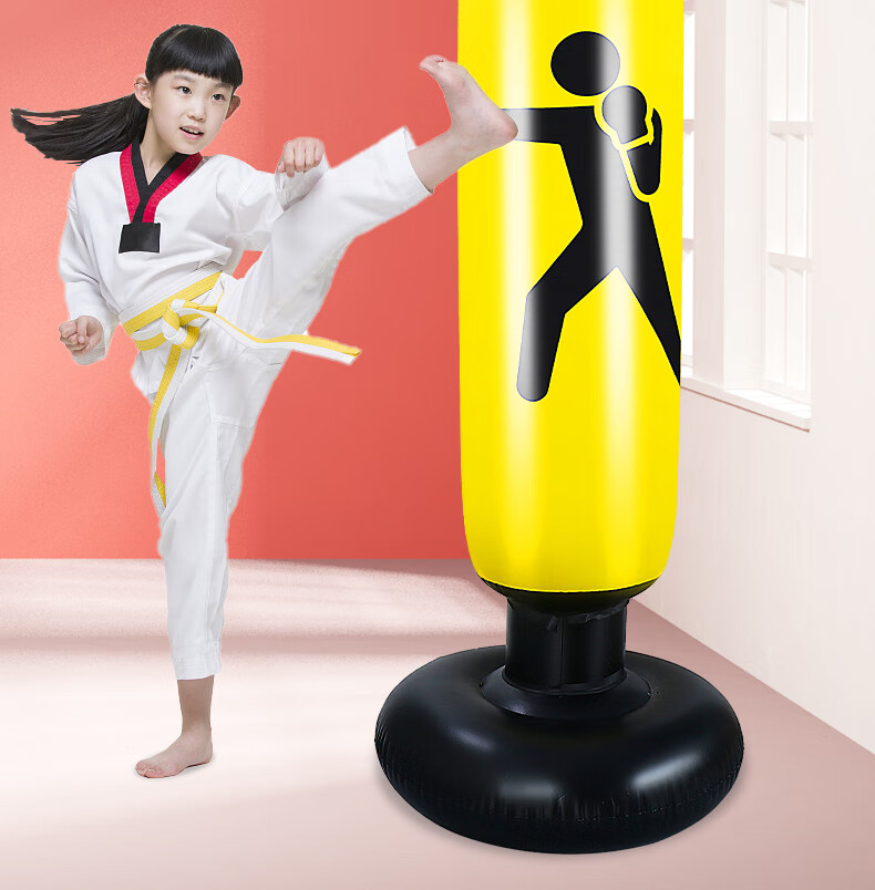 九日山旗舰同款充气不倒翁儿童拳击沙袋家用幼儿小孩锻炼发泄立式拳击