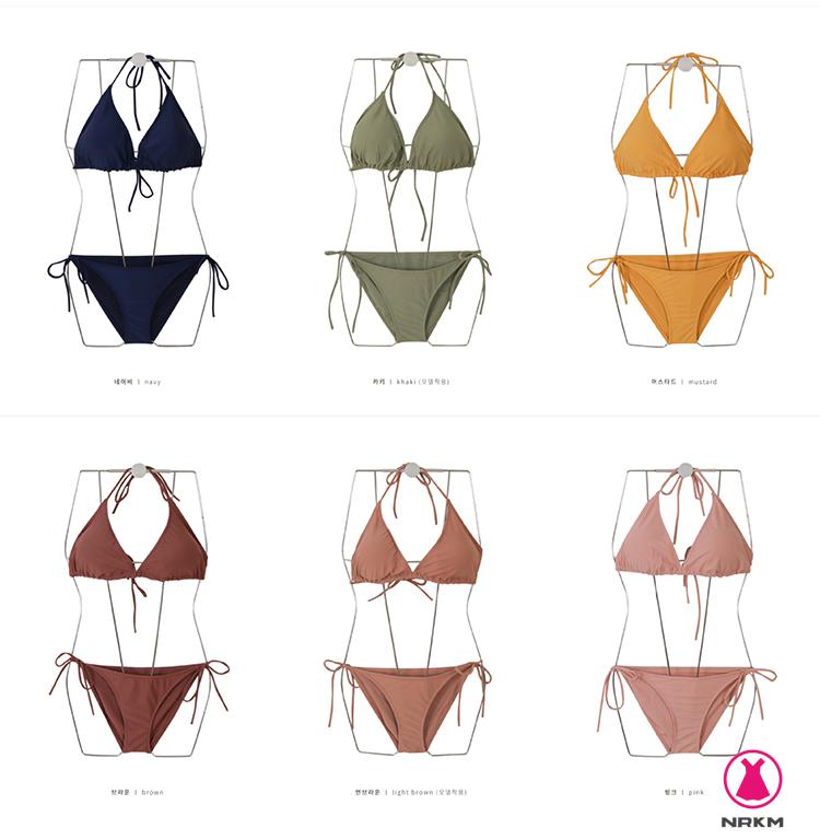 新款新款泳衣女性感小胸三点式比基尼分体ins度假艺考温泉游泳装h3 裸