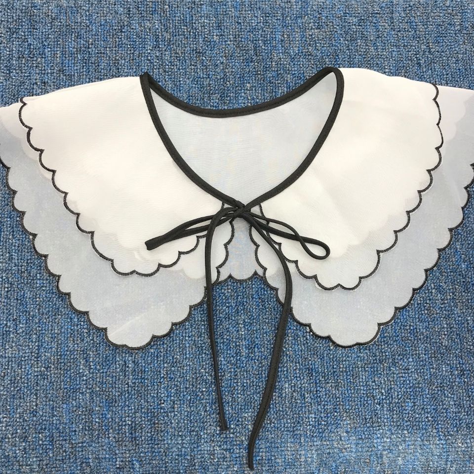 喻小熊蕾丝假领背心内搭新款韩版女装领子蕾丝刺绣假领