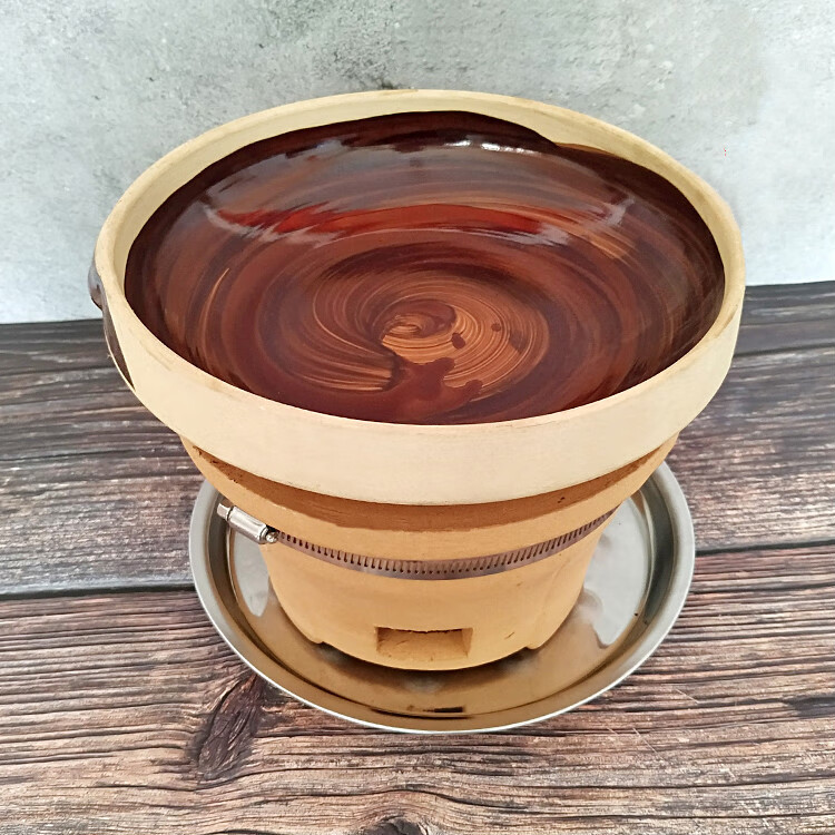 陶土钵常德土钵子火锅菜碗湘菜馆饭店土菜馆特色餐具粗陶土碗商用20cm